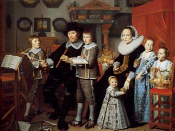 Portrait of Michiel van der Dussen, his Wife, Wilhelemina van Setten and their Children